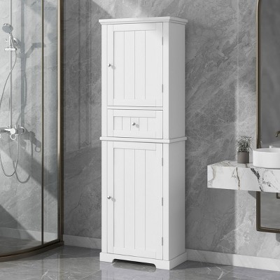 67 Inch Tall Bathroom Storage Cabinet, Bathroom Cabinets With Drawer And Adjustable Shelf, Bathroom Cabinets Modern-Cuddlewood