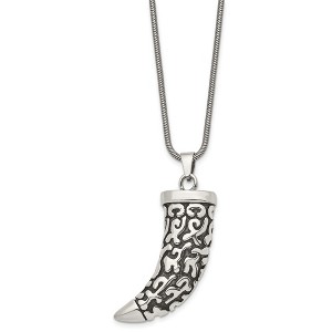 Black Bow Jewelry Stainless Steel Antiqued Fancy Claw Necklace 24 Inch - 1 of 4