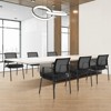 KTMBDW Mesh Back Stacking Arm Chairs with Upholstered Fabric Seat and Ergonomic Lumber Support for Office School Church Guest Reception - 2 of 4