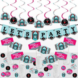 Big Dot of Happiness 50’s Sock Hop - 1950s Rock N Roll Party Supplies Decoration Kit - Decor Galore Party Pack - 51 Pieces - 1 of 4