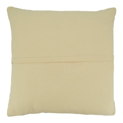 Natural Woven Striped Cotton Polyester Throw Pillow Cover
