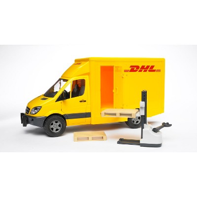 Bruder MB Sprinter DHL truck with manually operated pallet jack