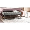 Danes Tufted Bench with Iron Legs - Finch - image 2 of 4