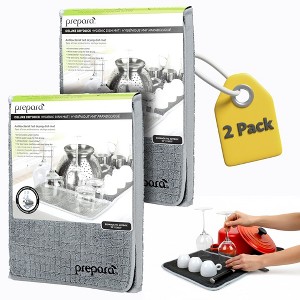 Prepara Drydock Deluxe 2-in-1 Kitchen Towel & Drying Mat with Stemware Dryer, Antibacterial, High Absorbency Cleaning Essential (14" x 21") - 1 of 4