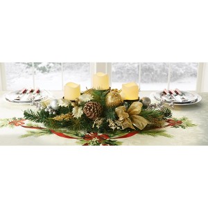 BrylaneHome Cordless Led Pre-Decorated Candleholder Centerpiece - 1 of 4