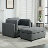 NicBex Linen Oversized Accent Chair,Upholstered Living Room Chairs with Two Lumbar Support Cushions and Ottoman,Single Sofa for Living Room - 2 of 4