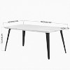 FurnitureR Dining Table for 4-6 Person with Sturdy Thickened Faux Marble Print Tabletop and Metal Steel Legs, Functional Table for Kitchen, White - 2 of 4