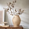 LuxenHome Rustic Brown Ribbed Terracotta 13.2-Inch Tall Urn Vase Beige - 3 of 4