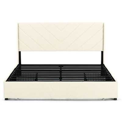 COMHOMA Metal Platform Bed Frame with Headboard,  3 Storage Drawers, Type-C&USB Ports