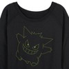 Women's - Pokémon - Gengar Big Face Lightweight French Terry Wide Neck Long Sleeve Shirt - 2 of 4
