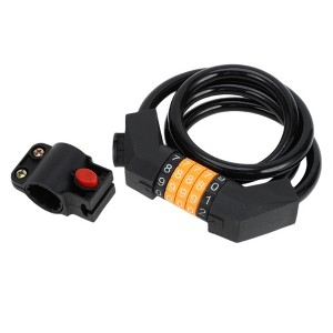Unique Bargains Bike Lock Extended Bicycle Padlock Lock Resettable 5 Digit Bike Lock Black 1 Set - 1 of 4
