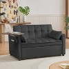 TIRAMISUBEST Convertible Velvet Loveseat Sofa Bed, 3-in-1 Adjustable Positions with Tufted Back & Plastic Legs-Perfect for Small Spaces - 3 of 4