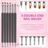 Saviland 6-Piece Dual-End Nail Art Tools: Dotting Pens & Liner Brushes for Gel Polish Designs - Essential Detail Kit (Black)​. - 3 of 4