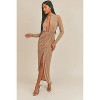 Slickblue Women's Pecan Brown Open Front Dress, Long Sleeve, Midi Length, Casual Fit, Size S-L - 3 of 4