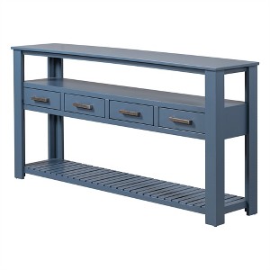attop Entryway Table with 4 Drawers & 3 Shelves, Console Table with Metal Handles for Living Room & Hallway - 1 of 4