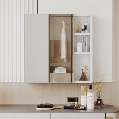 Bathroom Medicine Cabinet with Mirror, Wall Mounted MDF Storage Cabinet for Bathroom or Powder Room – Cuddlewood