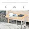 FONTOI Wood End Table with a Retractable Side Bag for Bedroom Living Room Hallway, C-shaped End Tables, Brown, 14.5"*22"*19" - 4 of 4