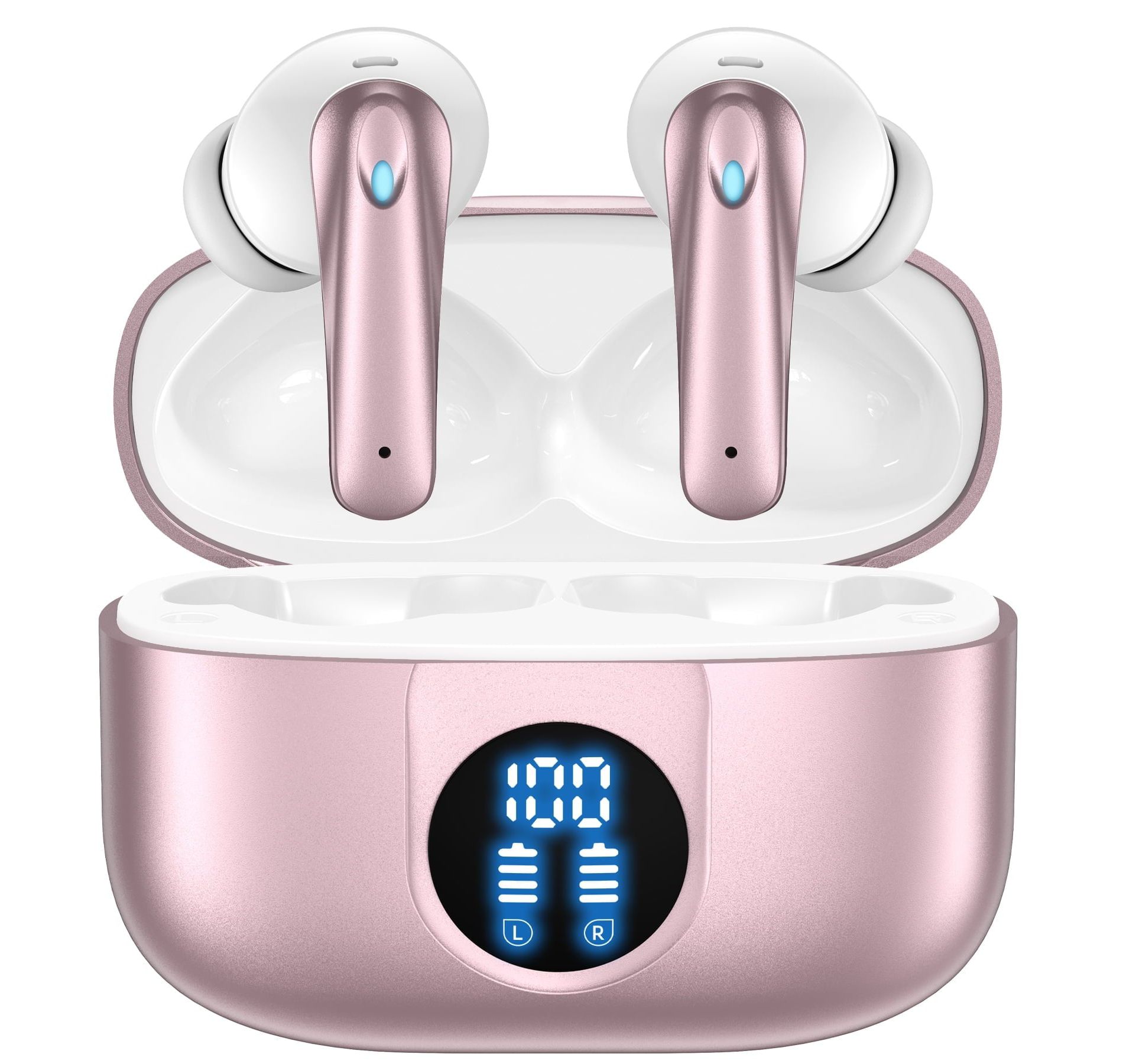 VEATOOL P91 Wireless Earbuds Bluetooth Headphones V5.4 Stereo Ear buds with Noise Cancelling Mics 60H Playback Mini Case