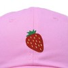 Dalix Strawberry Embroidered Cotton Dad Hat Fruit Adjustable Casual Baseball Cap Nature Womens - 2 of 4