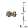 Steeltime Men's stainless steel and simulated multi colored diamonds stud earrings. Color Options: Silver, Multi - 3 of 4