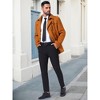 INSPIRE CHIC Men's Zipper Single Breasted Winter Business Scarf Collar Mid-Length Overcoat - 2 of 4