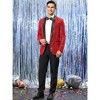INSPIRE CHIC Men's Shawl Lapel One Button Tuxedo Wedding Shiny Sequin Blazer - 3 of 4