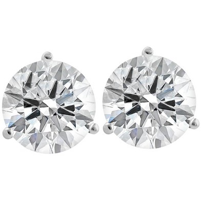 Pompeii3 Certified 8 Ct tw 14k White Gold Lab Created Round-Cut Diamond Martini Studs