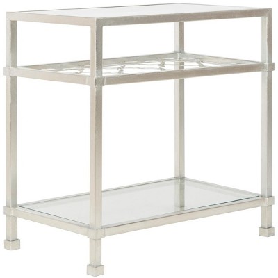 Hanzel Silver Leaf and Glass Rectangular Side Table