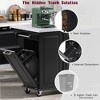 50.7" Kitchen Island with Storage, Tilt Trash Can Cabinet, Pull-Out Organizer, 2 Drawers, 5 Wheels, Drop Leaf Counter, Multifunctional Kitchen Cart - 4 of 4