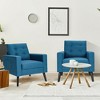 Costway Set of 2 Upholstered Accent Chair Single Sofa Armchair w/ Wooden Legs - image 2 of 4