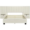 NicBex Queen Size Upholstered Platform Bed Frame with Oversized Velvet Headboard,Solid Wood Slats Support,No Box Spring Needed,Easy Assembly,Beige - 4 of 4