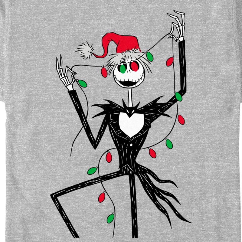 Men's The Nightmare Before Christmas Jack Christmas Lights T-Shirt, 2 of 6