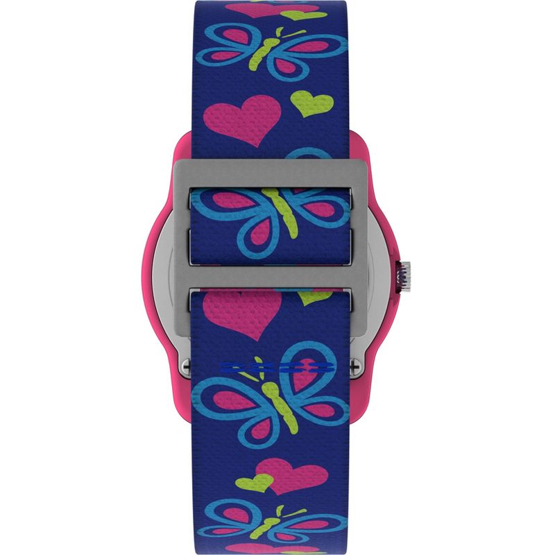Kid's Timex Watch with Butterflies and Hearts Strap - Pink/Blue T89001XY, 3 of 4