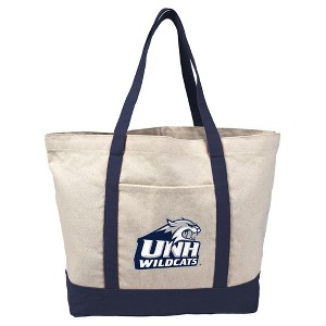 University of New Hampshire Canvas Tote Bag With External Pocket, Reusable Shoulder Bag for Shopping, School, Beach - 1 of 4