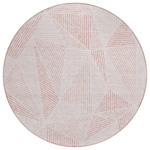 Blush And Pink Geometric Washable Indoor Outdoor Area Rug - 1 of 4