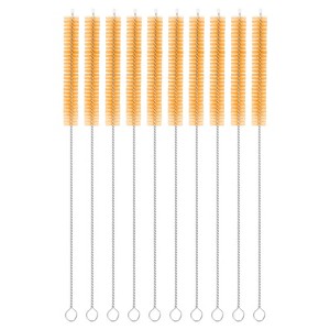Unique Bargains Long Handle Wire Bristles Bottle Straw Cleaning Brushes 10 Pcs - 1 of 4