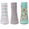 Memoi Women's 3 Pair Pack Cockatoo Bamboo Blend Low-Cut Socks Lichen One Size - 2 of 2