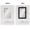 Amanti Art Mirror Makeover Bathroom Mirror Frame Border Kit - Fully Assembled Peel and Stick Frame - Mirror NOT Included - Grand Black Narrow Trim - 4 of 4