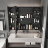 KWPZQEB Aluminium Medicine Cabinet, Bathroom Cabinet with Defogging Function Wall-Mounted Cabinet w/ Cosmetic Storage Rack & Hair Dryer Holder - 3 of 4