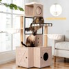 ORRD 63" Multi-Functional Cat Tree with Litter Box – Rustic Gray - 2 of 4