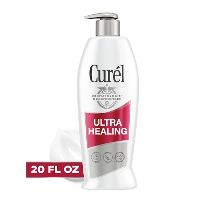 Photo 1 of *BROKEN CAP, FULL BOTTLE* Curel Ultra Healing Hand and Body Lotion, Moisturizer For Dry Skin, Advanced Ceramide Complex Unscented - 20 fl oz