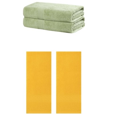 REGALWOVEN Cotton Bath Hands Towel Sets For Bathroom, Gym, SPA 2 Pack