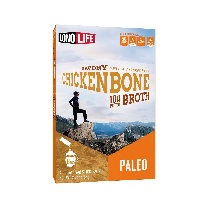 LonoLife Gluten Free Chicken Bone Broth Packets - 2.24oz/4pk, 1 of 6