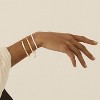 Yowivon Dainty 14K Gold Plated Bracelets for Women, Adjustable Slider Cuff Bangle Bracelets, Gold Curved Bar Hammered Bangle - 3 of 4