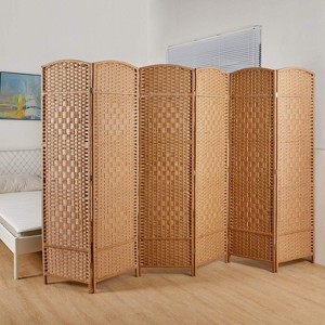 Gulches 4-Panel Partition, Folding Privacy Screen in Warm Brown - 1 of 4