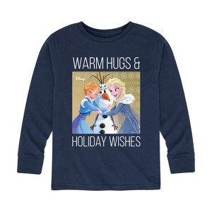 Boys' - Frozen 2 - Warm Hugs Holiday Wishes Long Sleeve Graphic T-Shirt - 1 of 4
