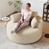 50" Corduroy Upholstered Modern Single Sleeper Chair with Backrest Pillow and No Assembly Required - 2 of 4