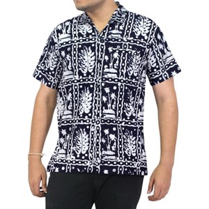 LA LEELA Men's Hawaii Cruise Vacation Tops Hawaiian Print Aloha Mens Shirts Stylish Beach Short Sleeve Button Down - 1 of 3
