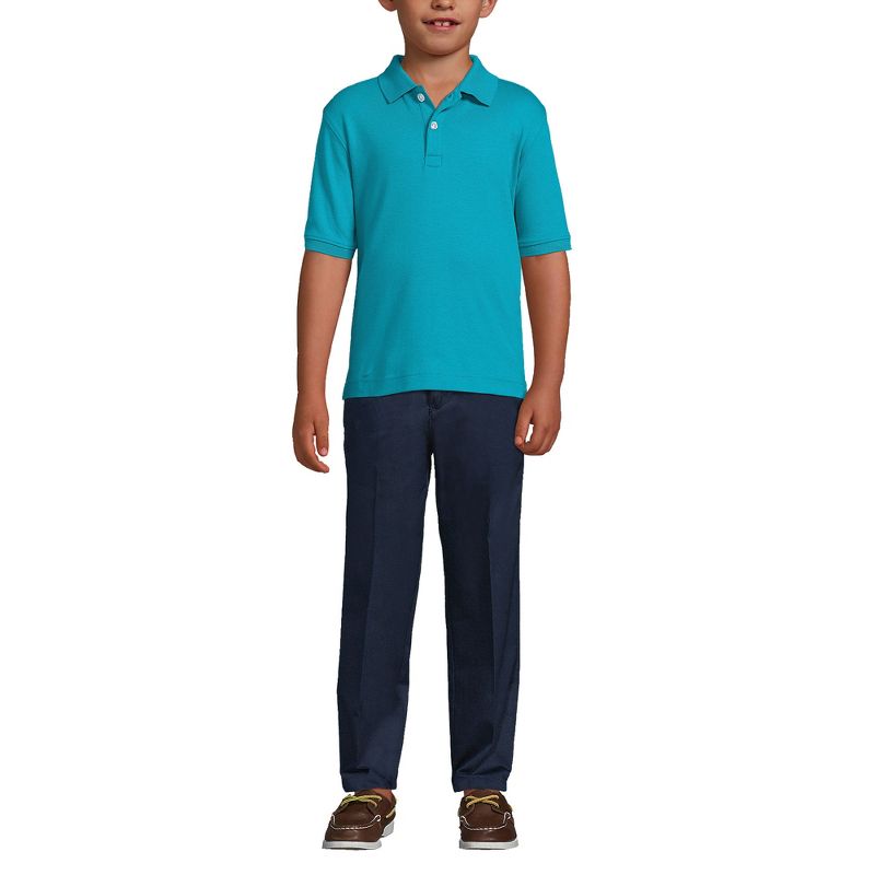 Lands' End School Uniform Kids Short Sleeve Interlock Polo Shirt, 4 of 6