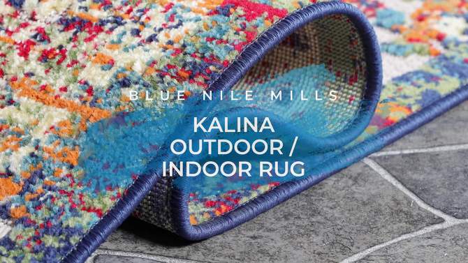 Modern Abstract Splatter Indoor Outdoor Runner or Area Rug by Blue Nile Mills, 2 of 10, play video